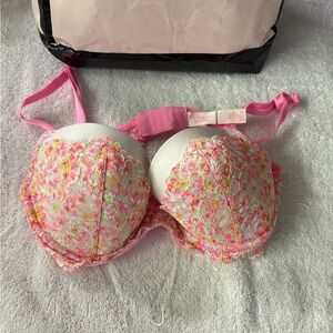 Victoria's Secret Multicolor Floral Lace Bra Dream Angels
